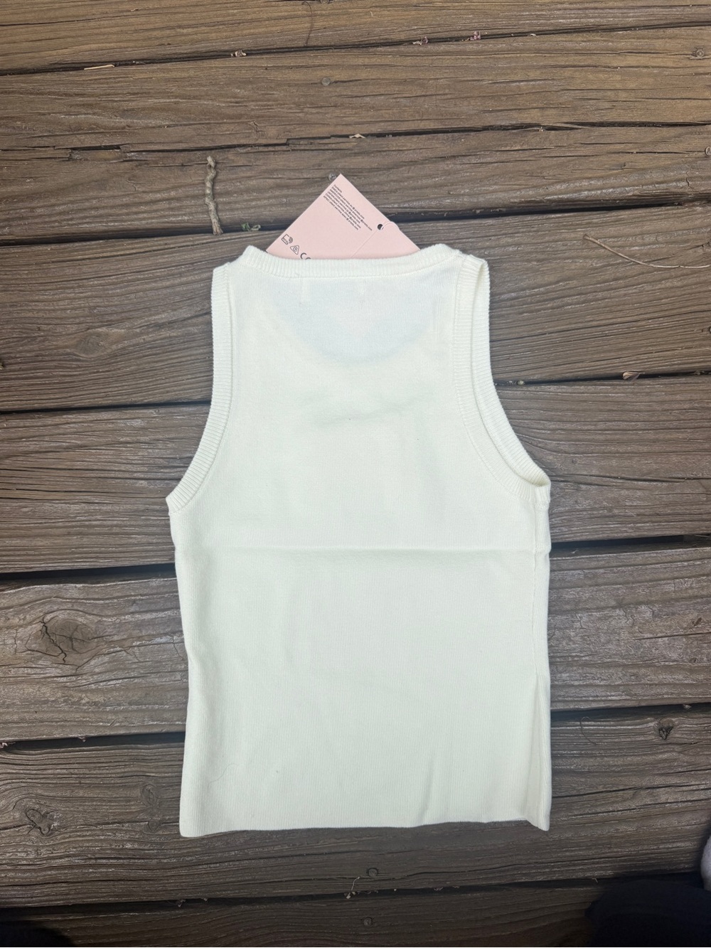 Miu Miu Cream Knit Tank with Pink Beaded Logo - Kids - Picture 3 of 3